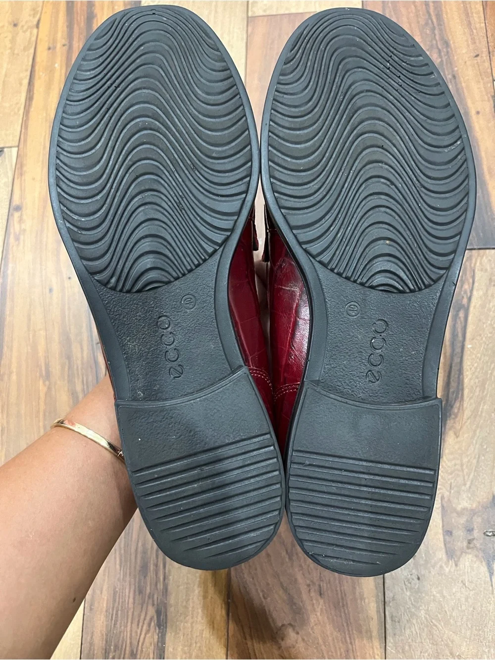 ECCO Dress Classic 15 Croc Embossed Leather Penny Loafers Burgundy EU 40 us9-9.5